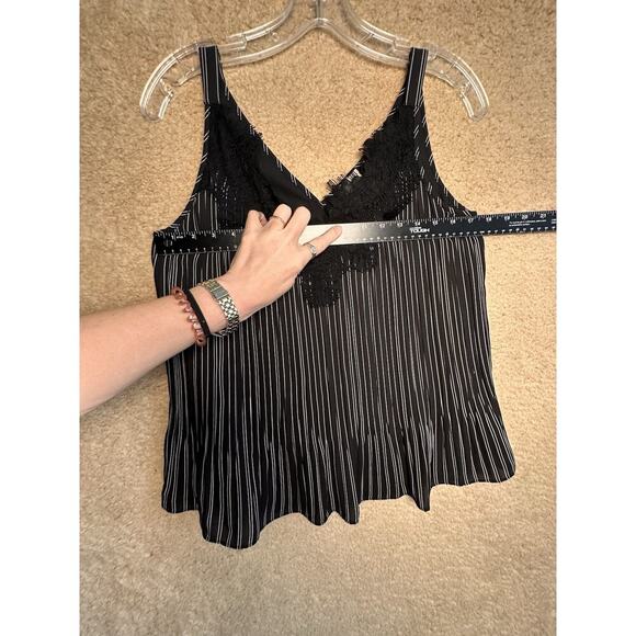 Chico's Convertible Striped Tank Black Lace Pleated Peplum Women’s Sz 0 (4-6 US) - Picture 16 of 16